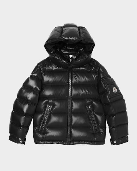 Moncler Boy's Faux Fur Hooded Puffer Jacket, Size 4-6