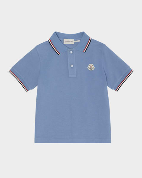 Boy's Tricolor-Trim Short-Sleeve Polo Shirt | Neiman Marcus