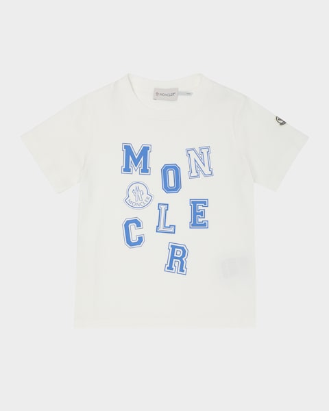 Moncler Boy's Scribble Bell Logo Short-Sleeve T-Shirt, Size 12-14