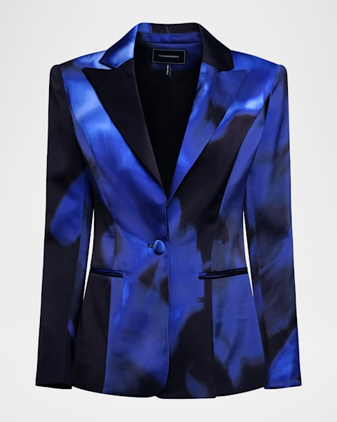 Theory Admiral Crepe One-Button Staple Blazer | Neiman Marcus