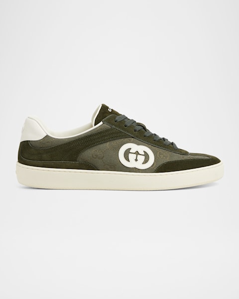 Gucci Men's G75 Interlocking G Low-Top Sneakers | Neiman Marcus