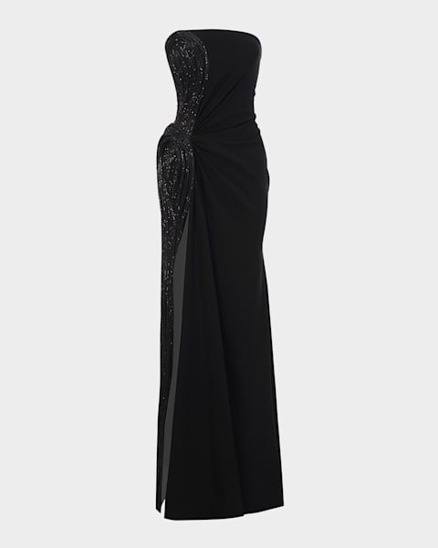 【Tadashi Shoji】LEARY DRAPED ONE-SHOULDER GOWN ブラック Tadashi Shoji Leary Draped One-Shoulder Gown | Neiman Marcus