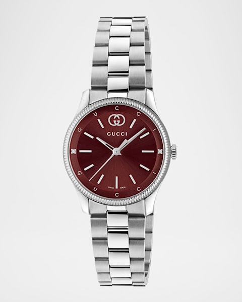 Gucci G-Timeless Slim Watch with Diamonds and Bracelet Strap