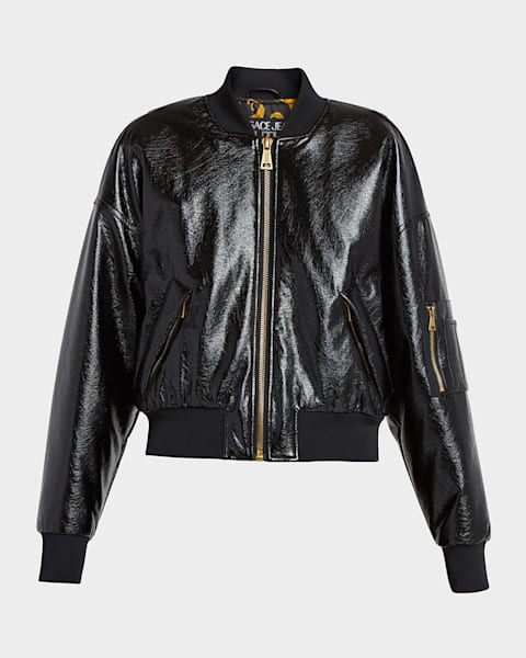 Givenchy Zipped Double Shawl-Collar Crop Bomber | Neiman Marcus
