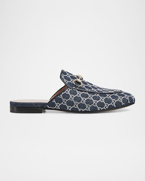 サンダル・ミュール Gucci Princetown Supreme Gg Fabric Mule Gucci Princetown Crystal GG Canvas Mules | Neiman Marcus