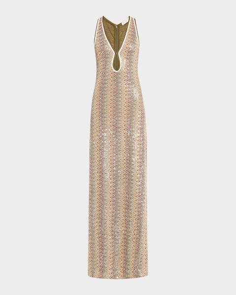 ramy brook reyna sequin halter maxi dress Ramy Brook Reyna Sequin Gown by Ramy Brook