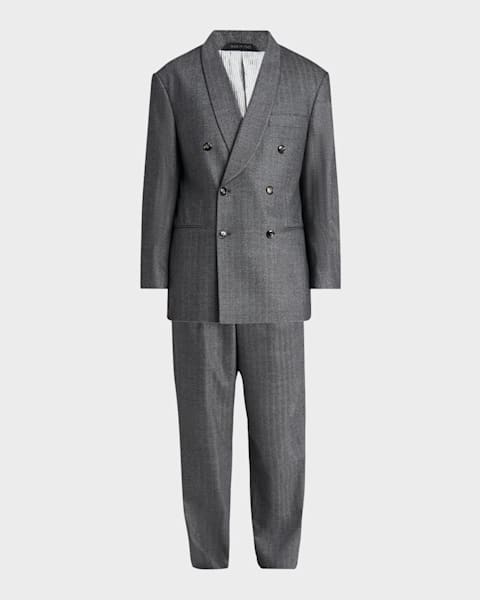 Brioni Men's Tonal Striped Wool Two-Piece Suit | Neiman Marcus