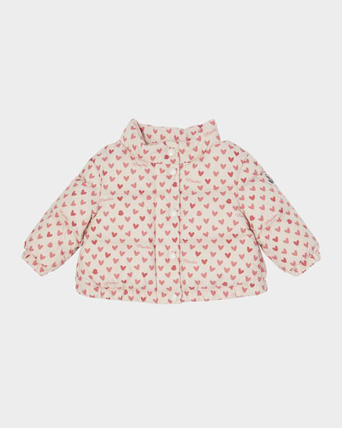 Moncler Girl's Odile A-Line Ruffle-Trim Coat, Size 12M-3 | Neiman