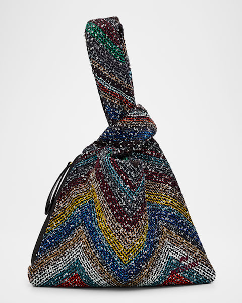 Chevron Drawstring Chain Shoulder Bag