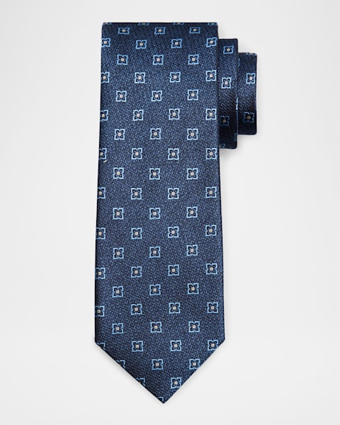 Brunello Cucinelli Men's Geometric Silk Tie | Neiman Marcus