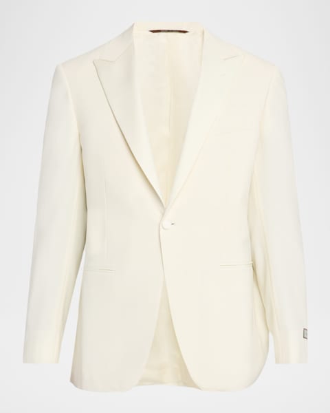 Giorgio Armani Men's Velvet-Lapel Textured Dinner Jacket | Neiman