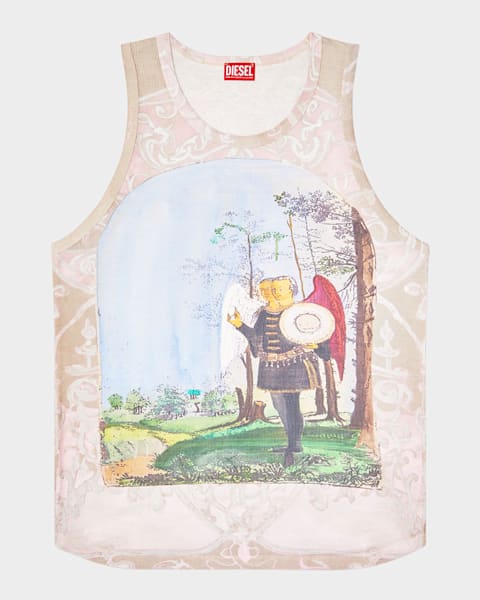 kcham　　DIESEL T-SCOBI Diesel Men's T-Scobi Marbled Cotton Tank Top | Neiman Marcus