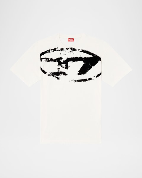 【DIESEL】 Logo T-shirt in destroyed jersey T-Boxt-Peel Men's T-shirt with destroyed peel-off effect | Orange | Diesel