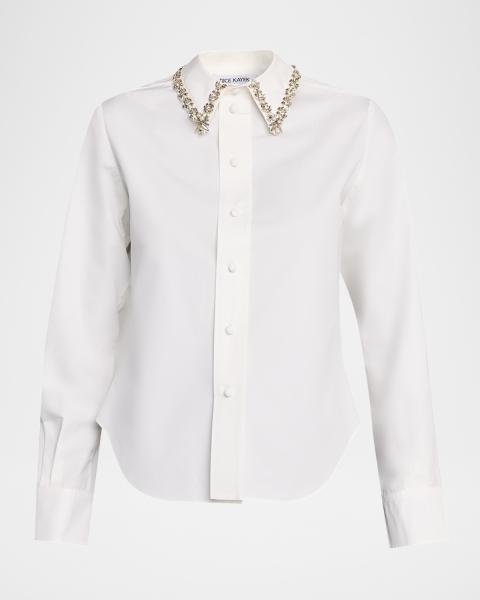 Callas Milano Savile Pleated Button-Down Shirt | Neiman Marcus