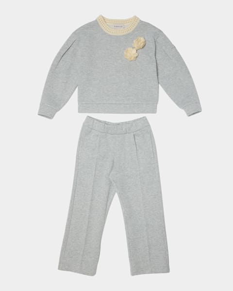 Boy's Logo Sweatshirt and Joggers Set, Size 4-6
