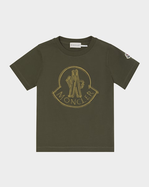 Moncler Boy's Scribble Bell Logo Short-Sleeve T-Shirt, Size 12-14