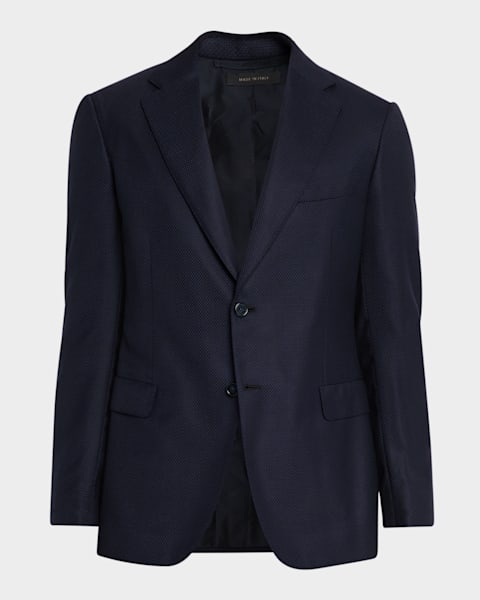 Brioni Men's Solid Wool-Silk Blazer | Neiman Marcus