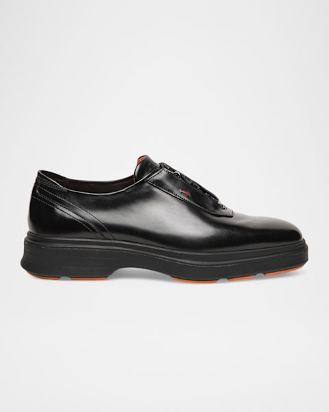 Santoni Men's Easy Leather Cap-Toe Oxfords | Neiman Marcus