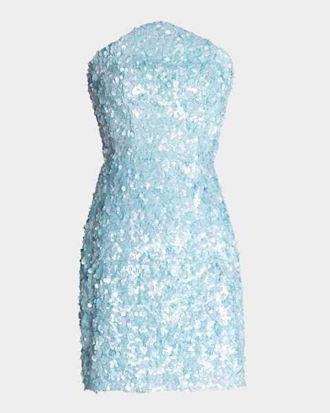 Wren Bead & Sequin Halter Mini Dress