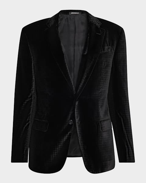Giorgio Armani Men's Velvet-Lapel Textured Dinner Jacket | Neiman