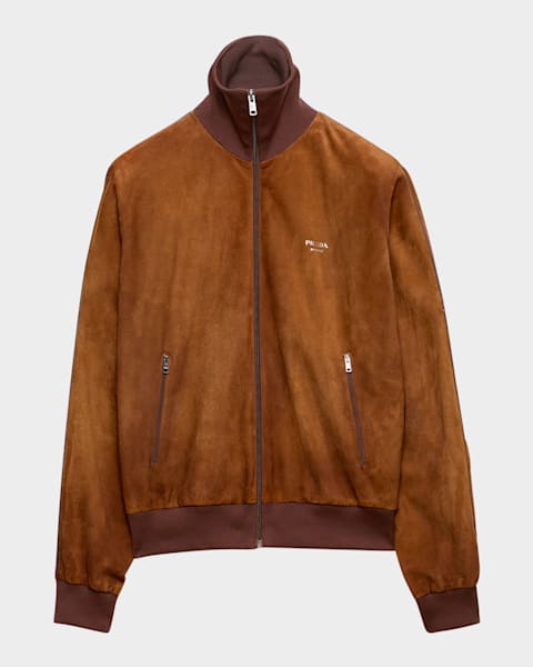 Prada Suede Bomber Jacket | Neiman Marcus