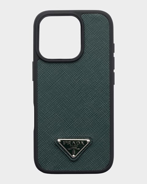 PRADA iPhone12 mini ケース Prada iPhone 16 Pro Leather Shoulder Strap Phone Case | Neiman Marcus