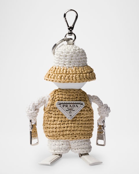 バッグチャーム Soft Robot Re-Nylon bag charm with shoulder strap Soft Robot Re-Nylon bag charm in black - Prada | Mytheresa