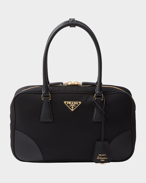 Prada Large Linen-Blend Crossbody Bag | Neiman Marcus