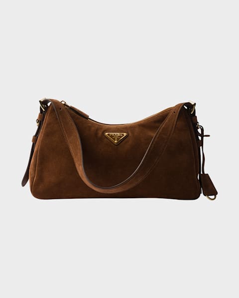 バッグ PRADA Suede Hand Bag Prada Suede Top-Handle Bag | Neiman Marcus