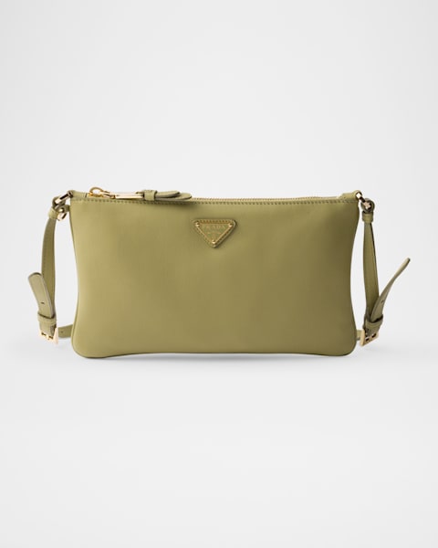 Prada Nappa Leather Zipper Pouch | Neiman Marcus