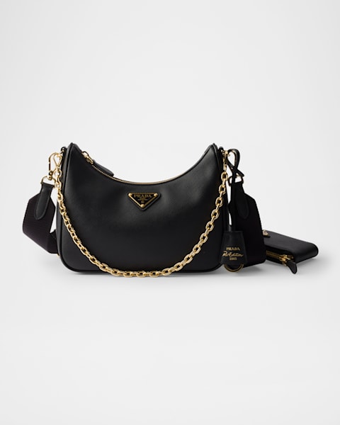 Prada Arqué Naplak Patent Leather Shoulder Bag | Neiman Marcus