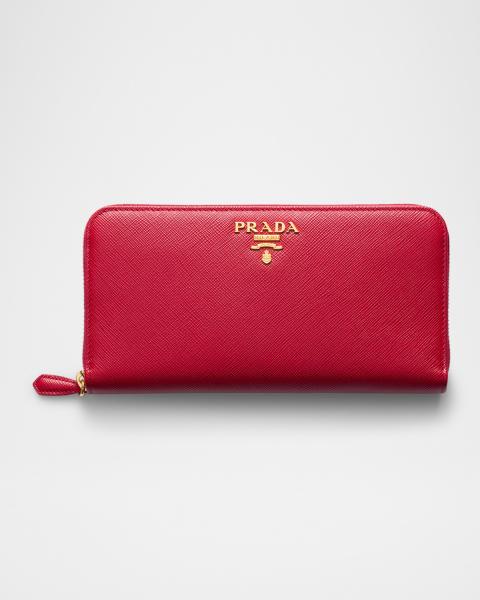 Prada Large Saffiano Leather Flap Wallet | Neiman Marcus