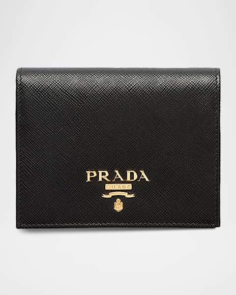 Prada Men's Saffiano Triangolo Billfold Wallet | Neiman Marcus
