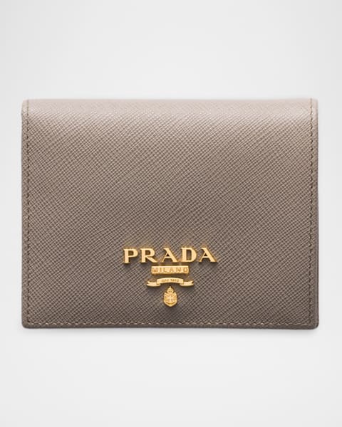 Prada Large Saffiano and Leather Wallet | Neiman Marcus
