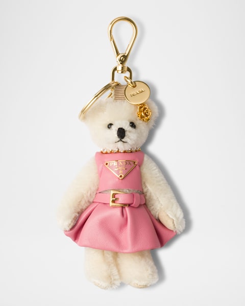 小物 PRADA Teddy Saffiano Leather Keyring Prada Saffiano Leather Key Ring | Neiman Marcus