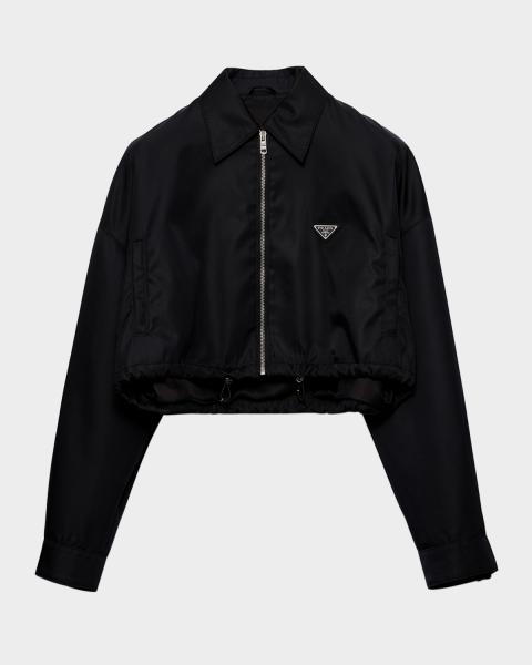 Prada Re-Nylon Hooded Zip Up Jacket | Neiman Marcus