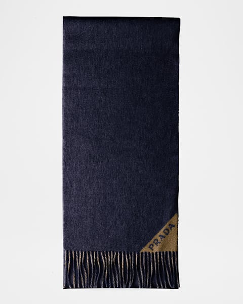 Prada Men's Fringed Silk & Cashmere Scarf | Neiman Marcus