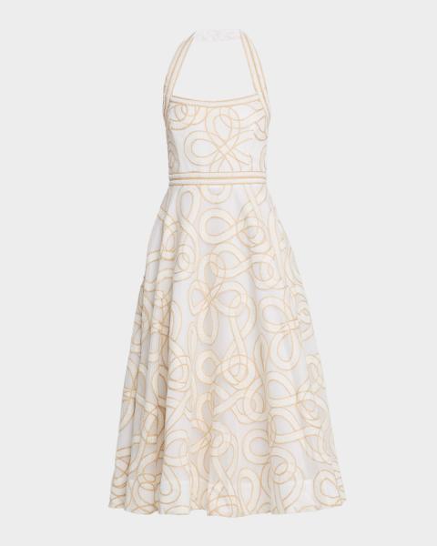 misa halter midi dress MISA Los Angeles Eliana Polka Dot Halter Midi Dress