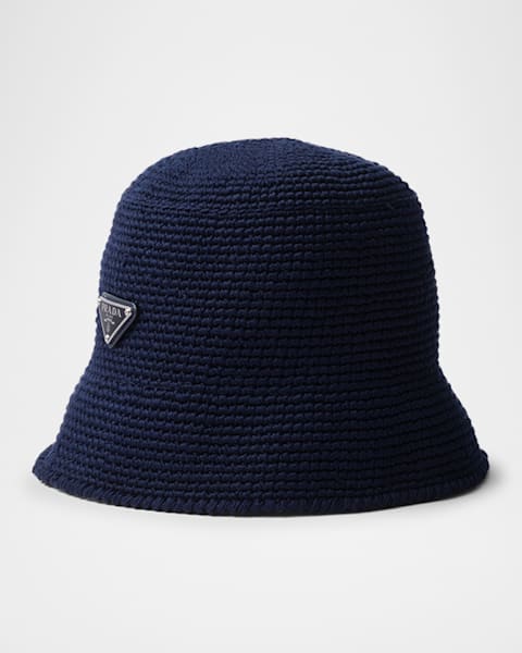 Prada Men's Embroidered Logo Re-Nylon Bucket Hat | Neiman Marcus