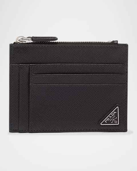 Prada Men's Saffiano Leather Bifold Card Holder | Neiman Marcus
