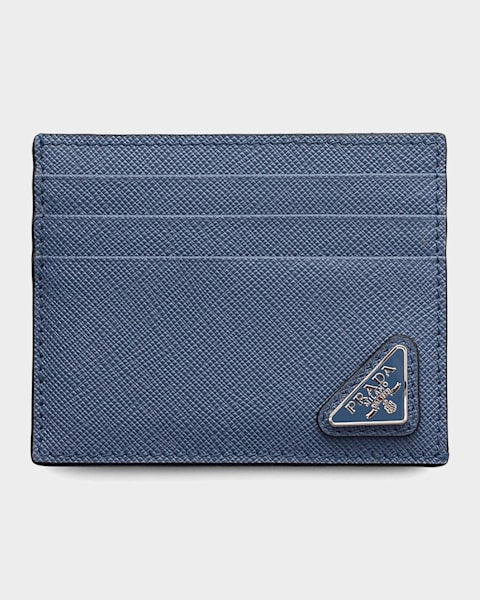 Prada Leather Card Case with Key Ring | Neiman Marcus