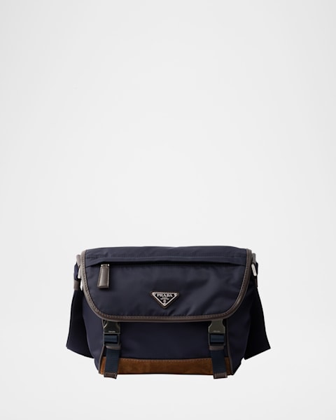PRADA 刺繍入りファブリックの Prada Brique バッグ Black Prada Brique embroidered fabric bag | PRADA