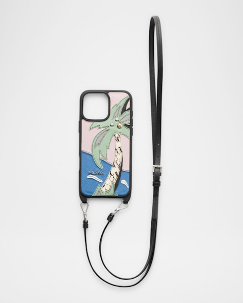 Prada Saffiano leather case for iPhone 16 Pro Max ケース Prada Saffiano Leather Case For Iphone 16 Pro Max | Saks
