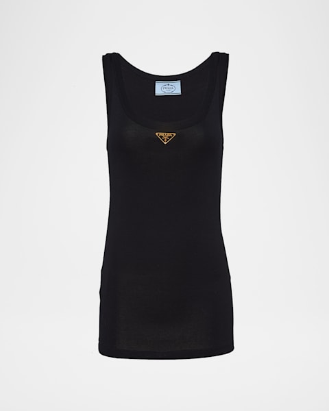 Prada Jersey Cropped Tank Top | Neiman Marcus