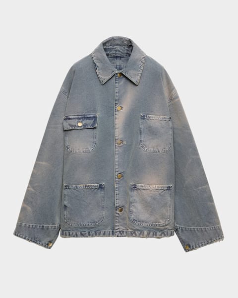 Prada Men's Suede Zip Blouson Jacket | Neiman Marcus