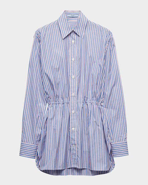Tシャツ・カットソー PRADA UJT109_111L_F0UB0 STRIPE COTTON TOPS Prada Striped Lisle Cotton T-Shirt | Neiman Marcus