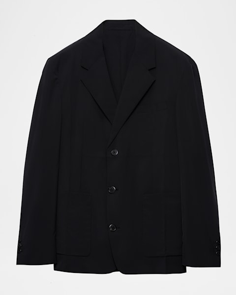 テーラードジャケット PRADA Removable collar single-breasted blazer Prada detachable-collar Wool Blazer | Blue | FARFETCH