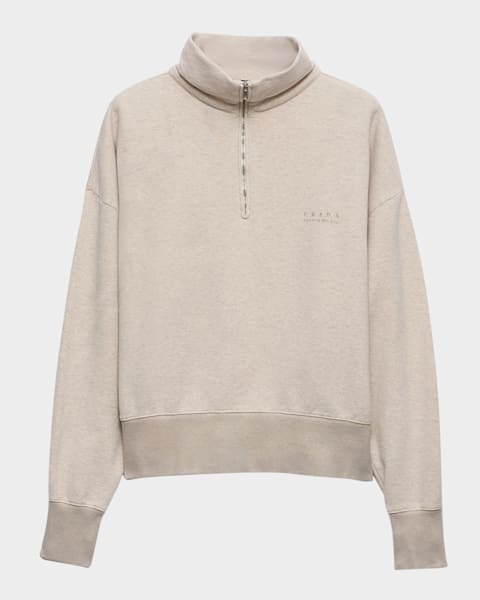 Prada Men's Cotton Fleece and Re-Nylon Sweatshirt | Neiman