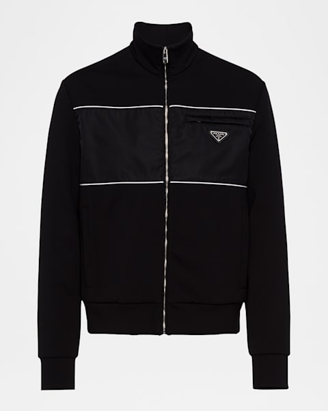 Prada Men's Stand-Collar Re-Nylon Fleece Jacket | Neiman Marcus