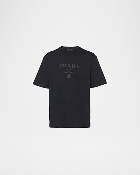 Tシャツ・カットソー PRADA Jersey T-Shirt with Logo PRADA☆Embroidered jersey T-shirt ロゴTシャツ＊☆送料込
